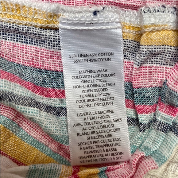 BeachLunchLounge Gayle Pastel Stripe Linen Cotton Off Shoulder Top 1X - Picture 11 of 11